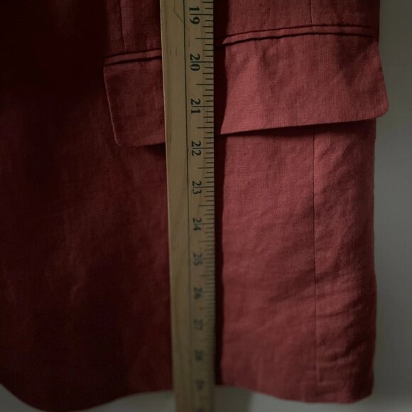 Lauren Ralph Lauren Dark Salmon Pink Single Breasted Linen Sport Blazer Size 44R - Picture 6 of 7
